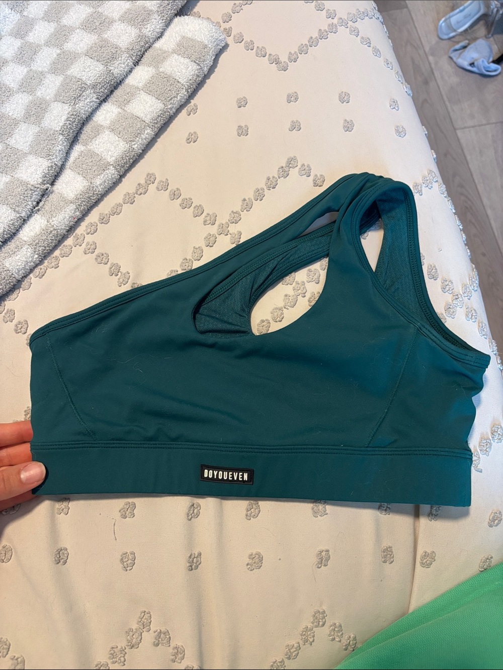 DOYOUEVEN Deep Teal Racerback Sports Bra